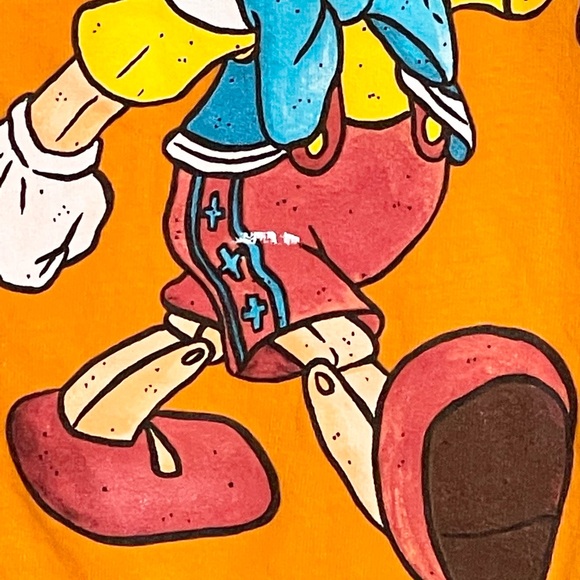 Salem7 Disney Pinocchio “I Love You” Acid Wash Orange T Shirt Adult Small - Picture 4 of 6